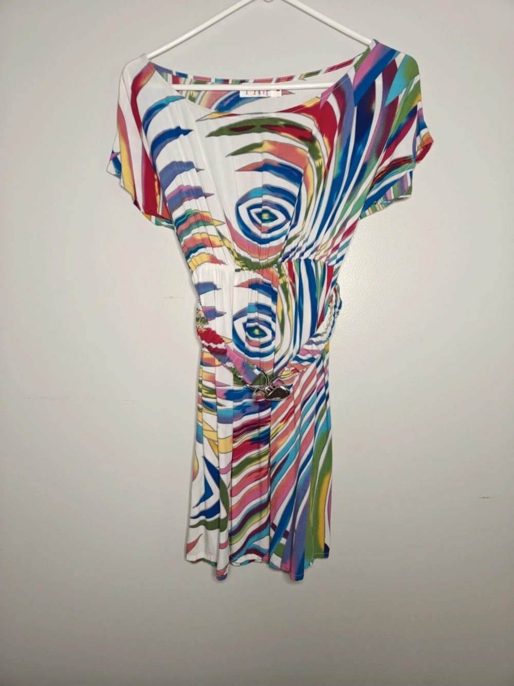 Funky People Multicolor Striped & Swirl Mini Dress